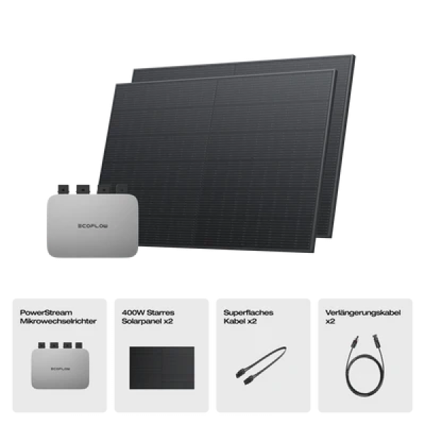 Deux panneaux solaires rigides EcoFlow 400W côte à côte – pour des installations solaires puissantes